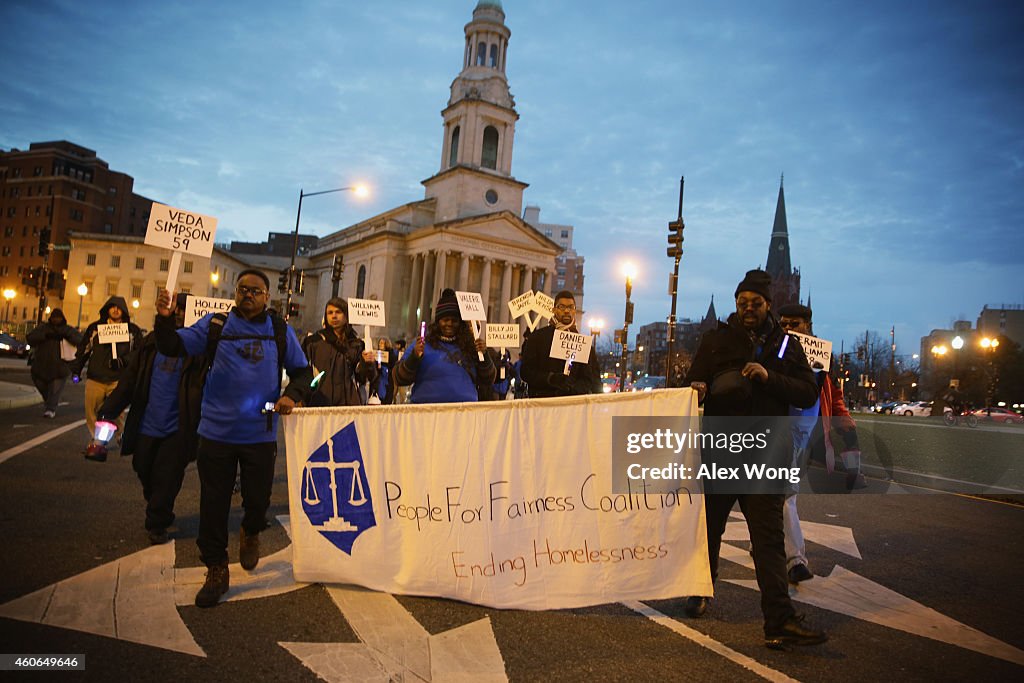 Homeless Activists Hold Vigil And March For Deceased Homeless In D.C.