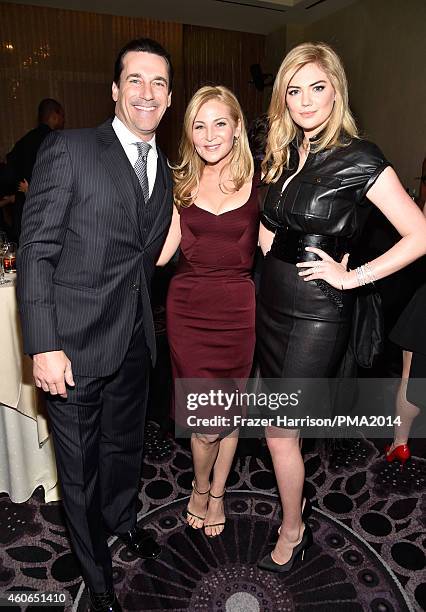 Actors Jon Hamm, Jennifer Westfeldt and Kate Upton attend the PEOPLE Magazine Awards at The Beverly Hilton Hotel on December 18, 2014 in Beverly...