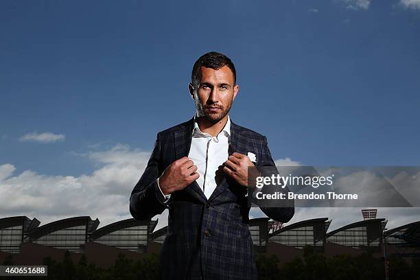 Quade Cooper poses for a photograph following a press conference at Allphones Arena on December 19, 2014 in Sydney, Australia.