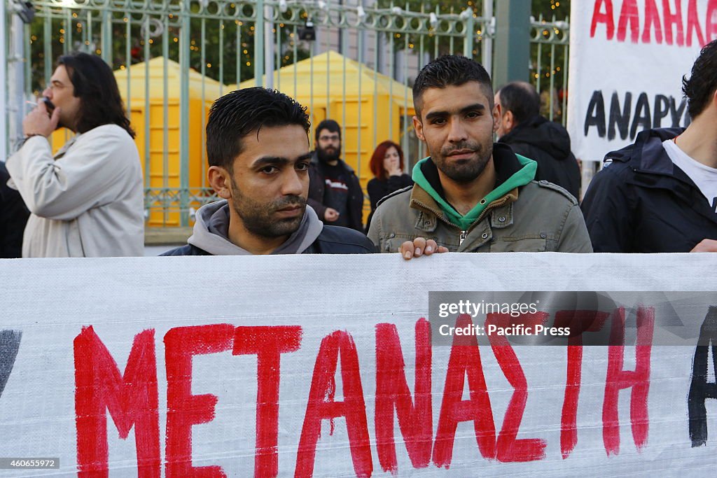 Syrian refugees protest against the perceived hypocrisy of...
