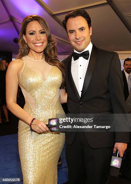 Lindsay Casinelli and Alejandro Berry attend the inaugural Premios Univision Deportes at Univision Studios on December 17, 2014 in Miami, Florida.