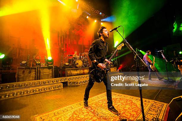 Sam Loeffler, Pete Loeffler and Dean Bernardini of Chevelle performs at The Fillmore Detroit on December 18, 2014 in Detroit, Michigan.