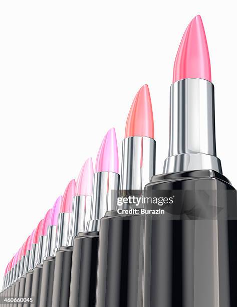 row of lipsticks - pintalabios beige fotografías e imágenes de stock
