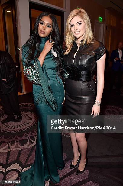 Models Jessica White and Kate Upton attend the PEOPLE Magazine Awards at The Beverly Hilton Hotel on December 18, 2014 in Beverly Hills, California.