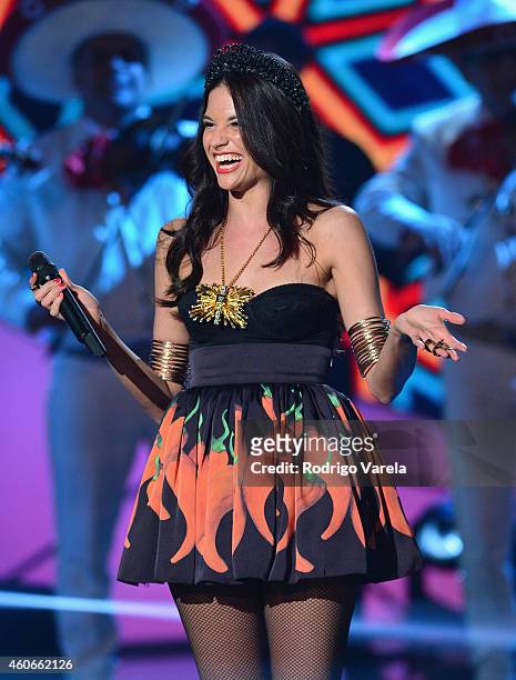 Natalia Jimenez performs onstage at the inaugural Premios Univision Deportes at Univision Studios on December 18, 2014 in Miami, Florida.