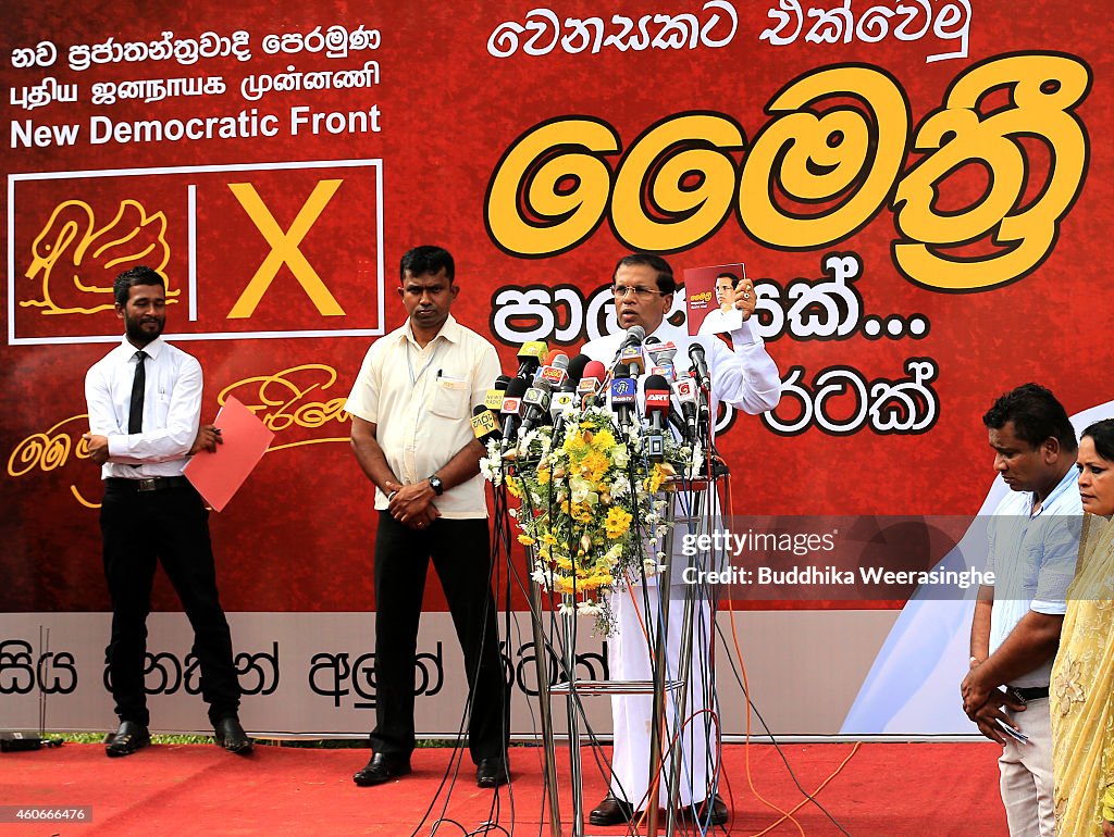 Opposition Candidate Maithrepala Sirisena Announces Election Manifesto