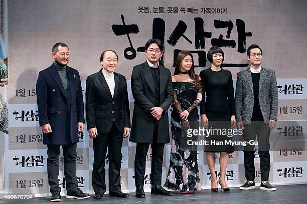 South Korean actors Jeong Man-Sik , Jang Kwang, Ha Jung-Woo, Ha Ji-Won, Jeon Hye-Jin and Kim Sung-Kyun attend the press conference for "The Chronicle...