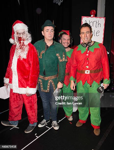 James May, Shane Richie, Richie Firth and Christian O'Connell participate in the Christian O'Connell Breakfast Show "Zombie Claus 2" at Absolute...