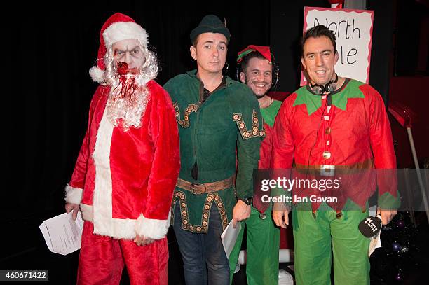 James May, Shane Richie, Richie Firth and Christian O'Connell participate in the Christian O'Connell Breakfast Show "Zombie Claus 2" at Absolute...