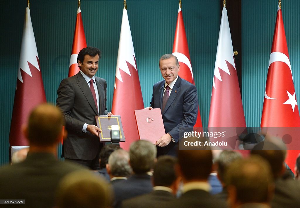 Emir of Qatar Sheikh Al Thani meets with Turkish President Erdogan