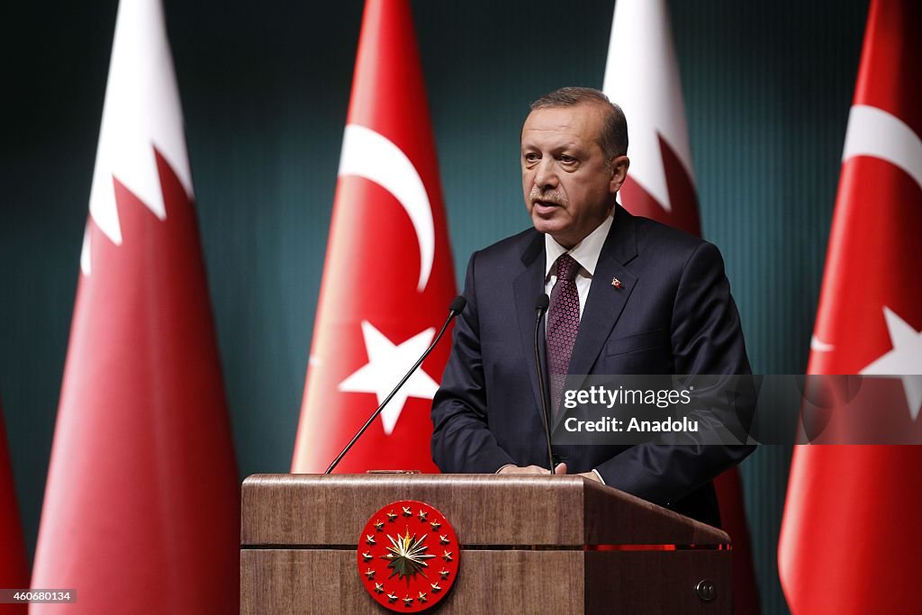 Emir of Qatar Sheikh Al Thani meets with Turkish President Erdogan