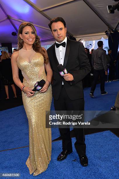 Lindsay Casinelli and Alejandro Berry attend the inagural Premios Univision Deportes at Univision Studios on December 17, 2014 in Miami, Florida.