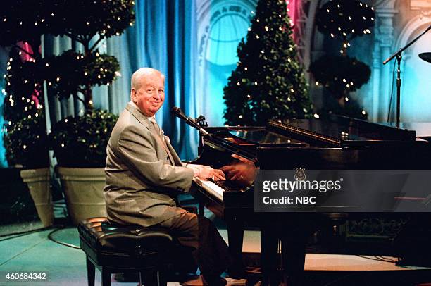 Episode 831 -- Pictured: Musical guest Mel Torme performs on December 21, 1995 --
