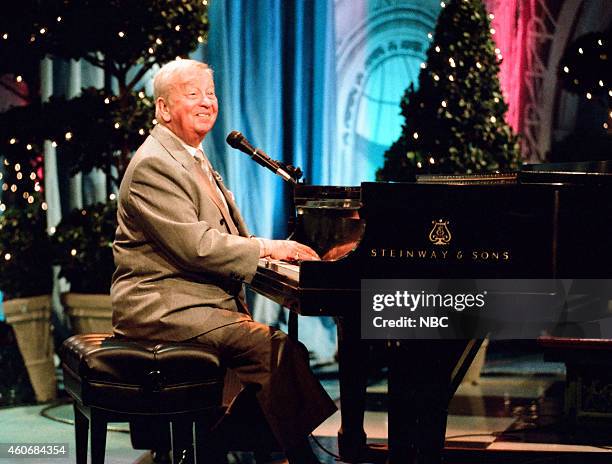 Episode 831 -- Pictured: Musical guest Mel Torme performs on December 21, 1995 --