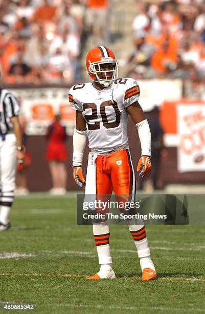 Earl Little of the Cleveland Browns walks on the field during a game against the Indianapolis Colts on September 08, 2003 at the Cleveland Browns...