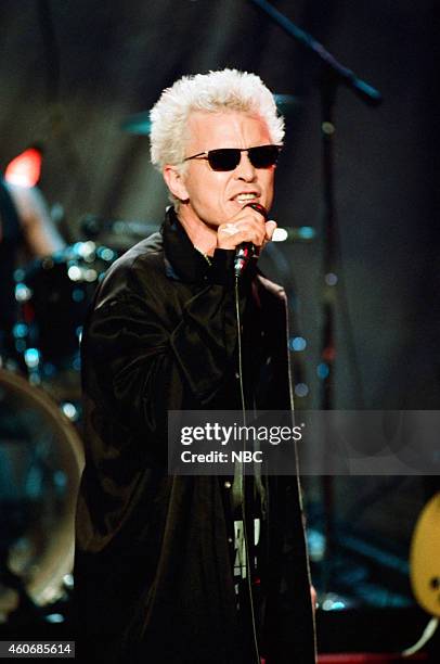 Episode 829 -- Pictured: Musical guest Billy Idol performs on December 19, 1995 --