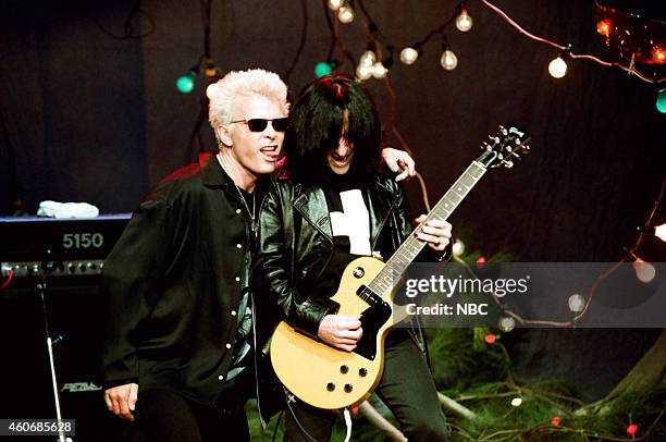 Episode 829 -- Pictured: Musical guest Billy Idol performs on December 19, 1995 --