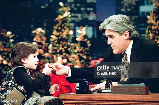 Episode 829 -- Pictured: Child actor Luke Tarsitano during an interview with host Jay Leno on December 19, 1995 --