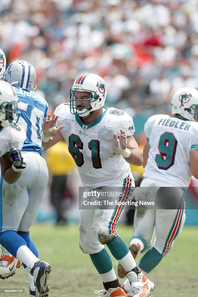 Tim Ruddy Dolphins Tim Ruddy of the Miami Dolphins in action during a game against the ...