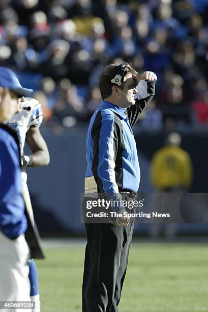 Head Coach Steve Mariucci of the Detroit Lions looks on from the sidelines during a game against the Carolina Panthers on December 21, 2003 at...