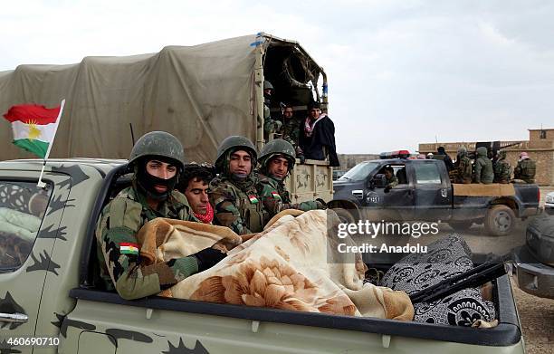 Peshmerga fighters departed from the Zommar district arrive Sinun town of Sinjar district of Mosul, to fight against Islamic State of Iraq and Levant...