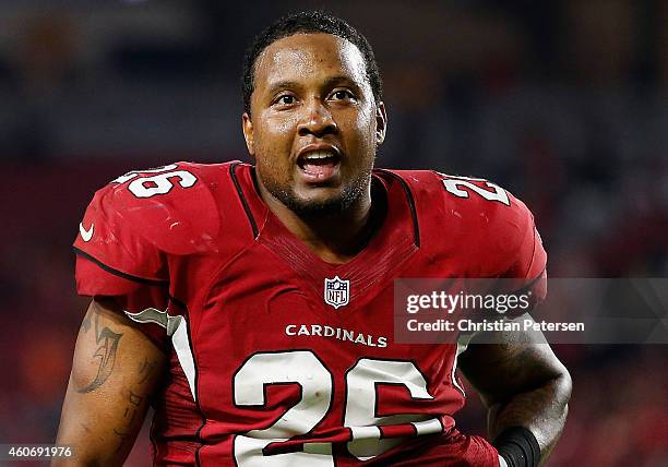 Free safety Rashad Johnson of the Arizona Cardinals following the NFL game against the Kansas City Chiefs at the University of Phoenix Stadium on...