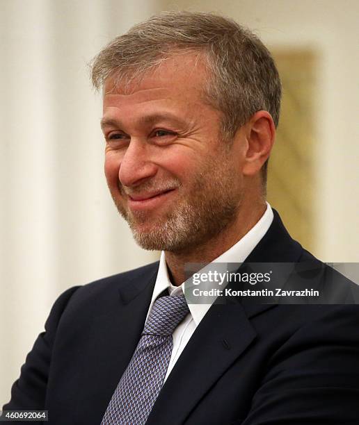 Russian billionaire and businessman Roman Abramovich attends a meeting with Russian President Vladimir Putin in the Kremlin on December 19, 2014 in...