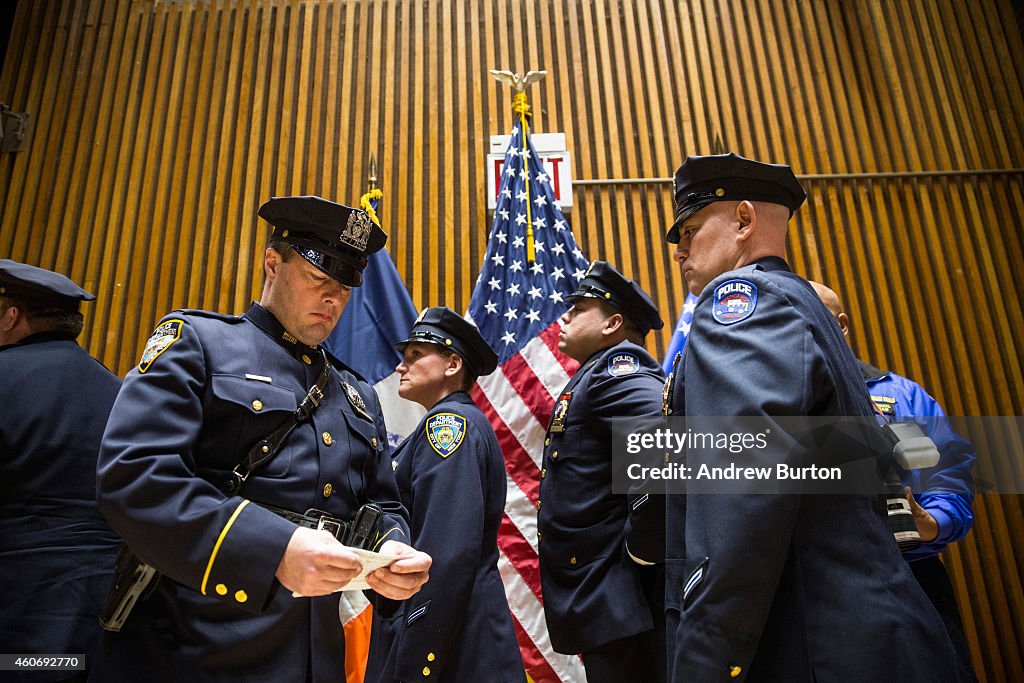 Mayor De Blasio Attends NYPD Promotions Ceremony