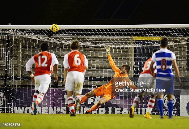 Arsenal goalkeeper Ryan Huddart looks on as Harry Cardwell's penalty goes over the crossbar in the last minute of the FA Youth Cup 3rd Round match...