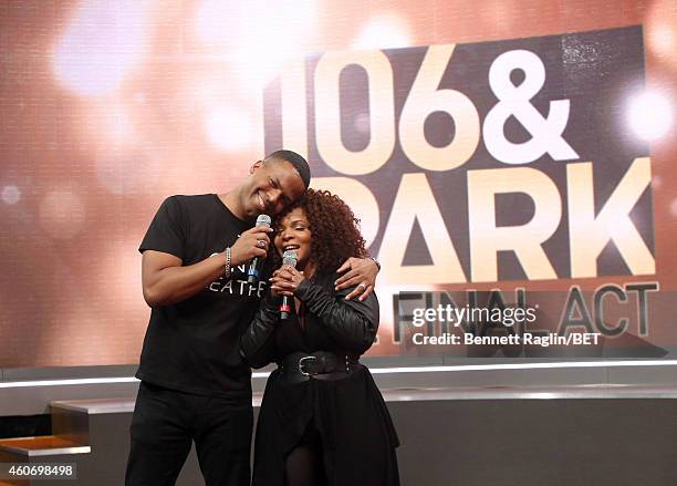 Calloway and Free Marie host 106 & Park Finale at CBS Studios on December 19, 2014 in New York City.