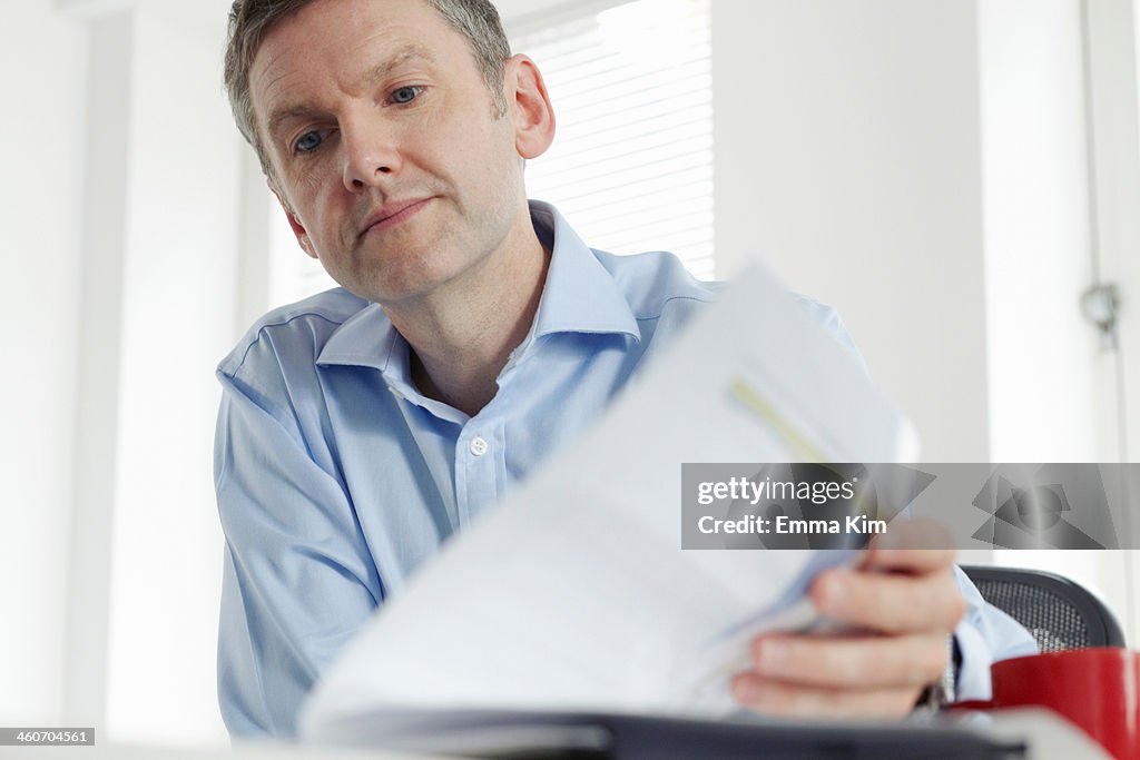 Mature businessman with paperwork