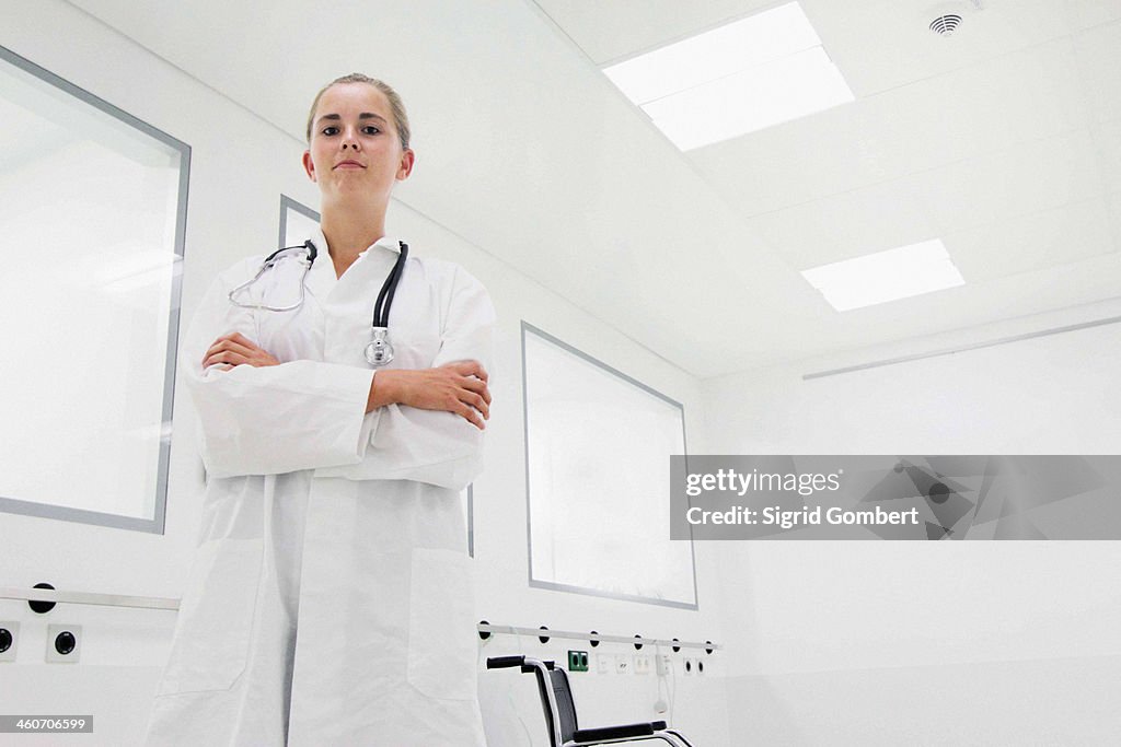Portrait of female doctor in clinic