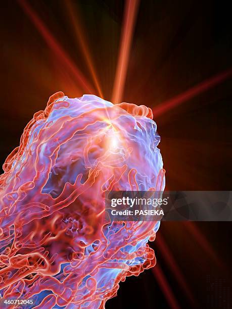 cancer treatment, artwork - radioaktive strahlung stock-grafiken, -clipart, -cartoons und -symbole