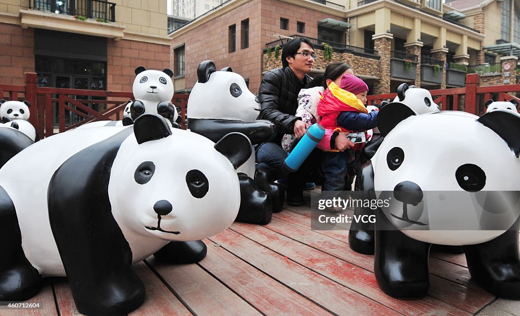 Panda Sculpture Exhibition For Christmas Day In Luoyang