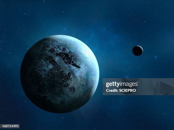 stockillustraties, clipart, cartoons en iconen met alien planet, artwork - fictieve planeet