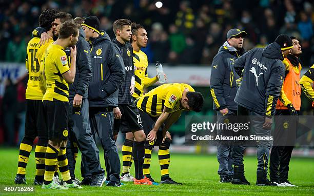 Mats Julian Hummels, Sebastian Kehl, Ciro Immobile, goal keeper Mitchell Langerak, Pierre-Emerick Aubameyang, Ilkay Guendogan and head coach Juergen...