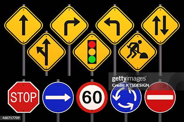 road signs, artwork - verkehrsschild stock-grafiken, -clipart, -cartoons und -symbole