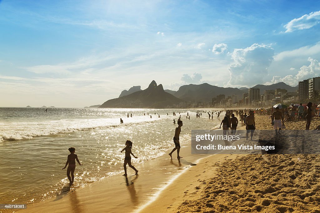 Bathers on the beach of Ipanema
