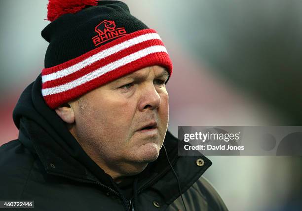 Justin Burnell, head coach at London Welsh before the Aviva Premiership match between Saracens and London Welsh at Allianz Park on December 20, 2014...