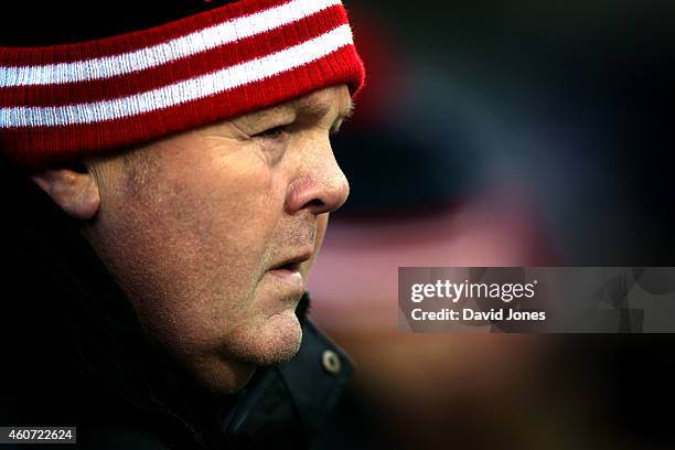 Justin Burnell, head coach at London Welsh before the Aviva Premiership match between Saracens and London Welsh at Allianz Park on December 20, 2014...