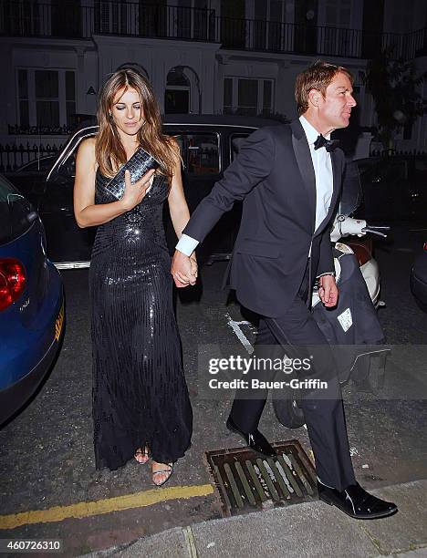 Elizabeth Hurley and Shane Warne are seen on July 05, 2012 in London, United Kingdom.