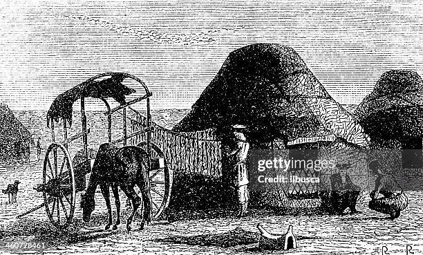caucasus house - man shed stock illustrations
