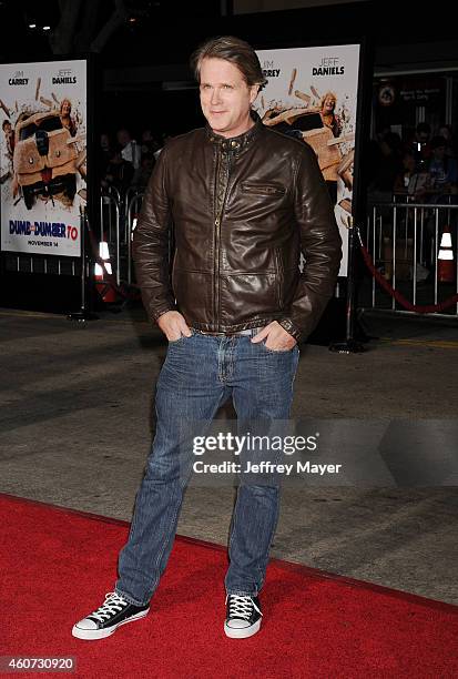 Actor Cary Elwes arrives at the Los Angeles premiere of 'Dumb And Dumber To' at Regency Village Theatre on November 3, 2014 in Westwood, California.