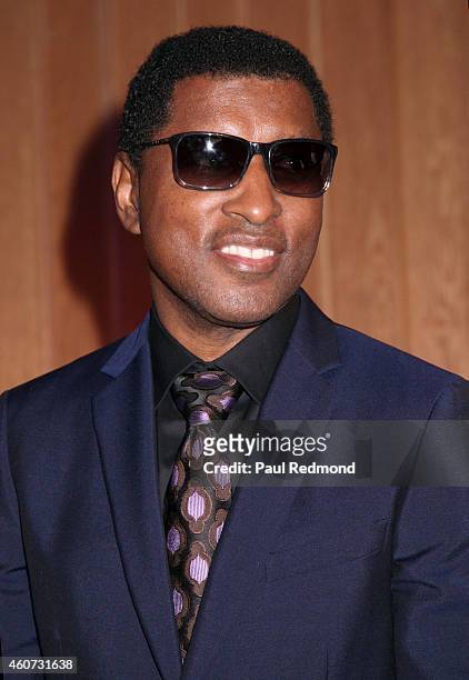 Musician/producer Kenneth 'Babyface' Edmonds attends the ISINA collaboration announcement at Capitol Recording Studios Holiday Party at Capitol...
