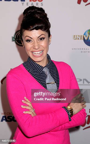 Singer Genevieve Goings of the children's musical act Choo Choo Soul attends the ISINA collaboration announcement at Capitol Recording Studios...