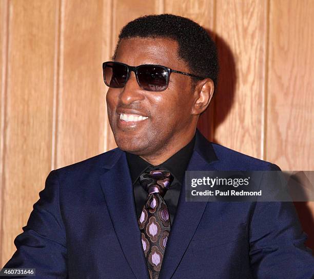 Musician/producer Kenneth 'Babyface' Edmonds attends the ISINA collaboration announcement at Capitol Recording Studios Holiday Party at Capitol...