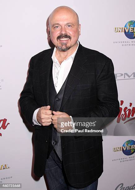 Producer Walter Afanasieff attends the ISINA collaboration announcement at Capitol Recording Studios Holiday Party at Capitol Records Studio on...