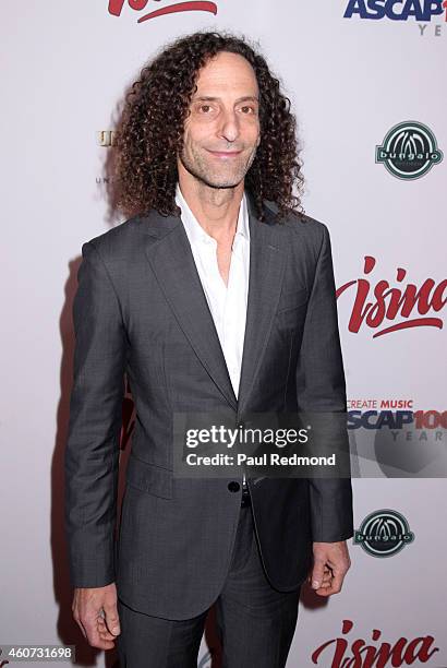 Musician Kenny G attends the ISINA collaboration announcement at Capitol Recording Studios Holiday Party at Capitol Records Studio on December 17,...