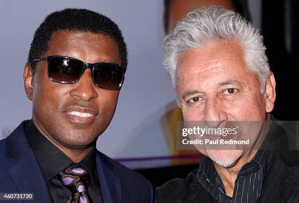 Musician/producer Kenneth 'Babyface' Edmonds and producer Humberto Gatica attend the ISINA collaboration announcement at Capitol Recording Studios...