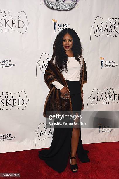 Actress Jasmine Burke atttend the 31st Annual UNCF Mayor's Masked Ball at Marriott Marquis Hotel on December 20, 2014 in Atlanta, Georgia.